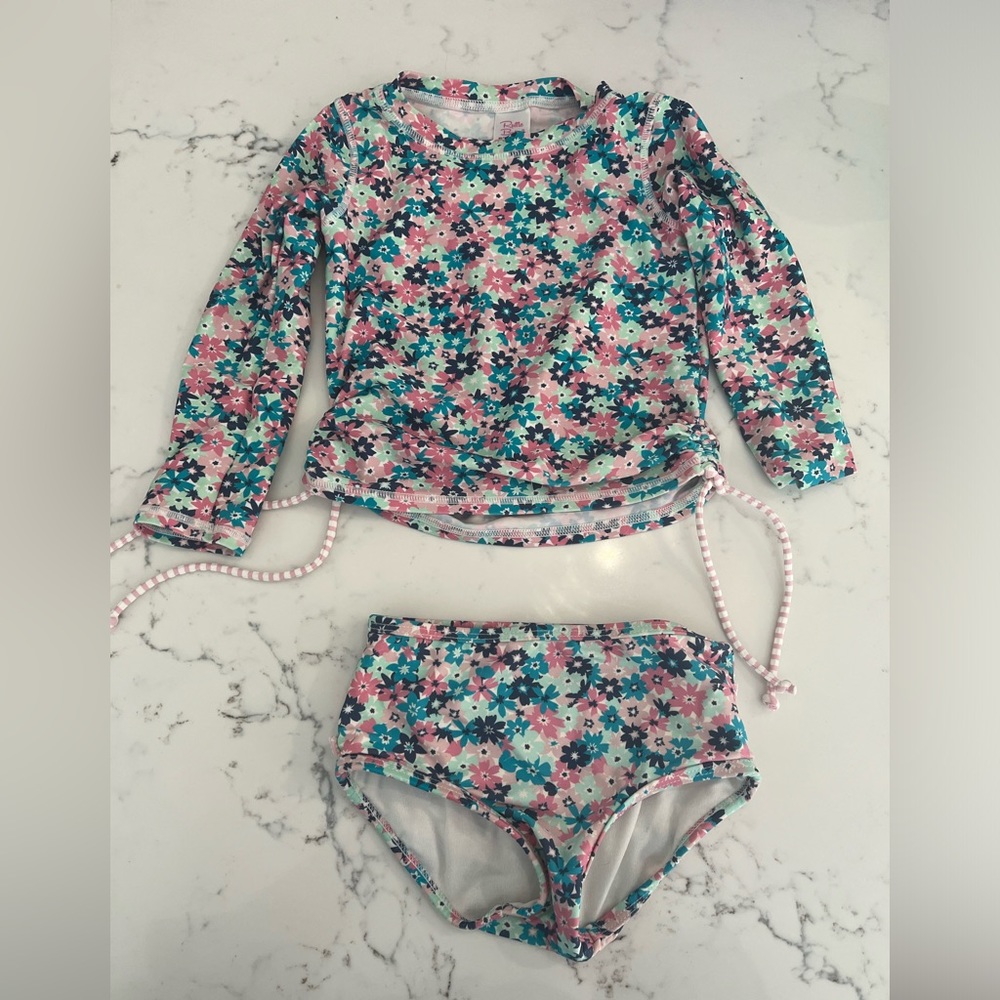 Ruffle Butts two piece bathing suit. Size T3